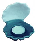 Teelichthalter Muschel ca. 9 x 10,5 x  10,5 cm